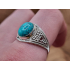Echt zilveren ring met turkoois